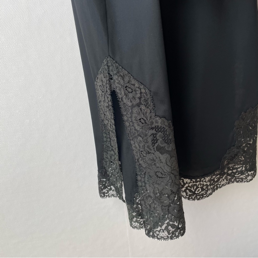 Vintage Henson Kickernick Full Dress Slip / Negligee Black + Gray Lace Size 32 - Picture 8 of 16